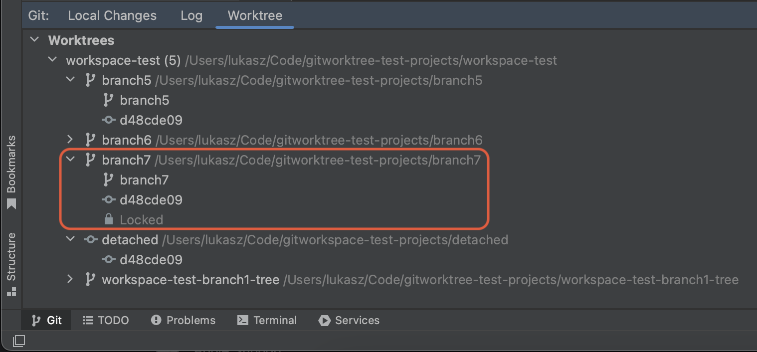 View worktrees - Git Worktree