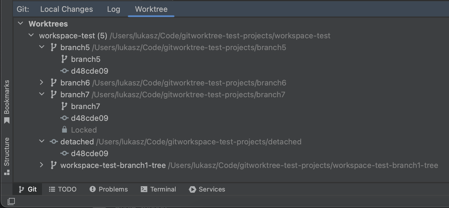 View worktrees - Git Worktree